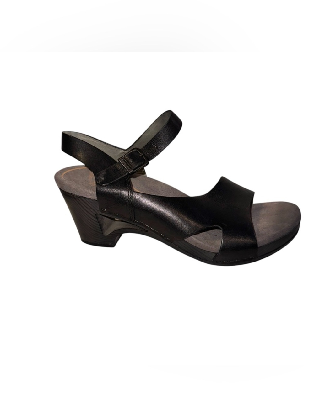 Dansko Womens Tasha Sandals Black Leather Open Toe Ankle Buckle Size 39 US 8.5